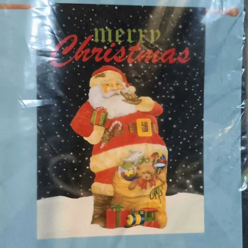 Rain Or Shine Large Porch Flag-Merry Christmas-Santa-Fade Resistant-28